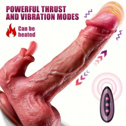 Realistic Thrusting Dildo Licking Vibrator - 5 In 1