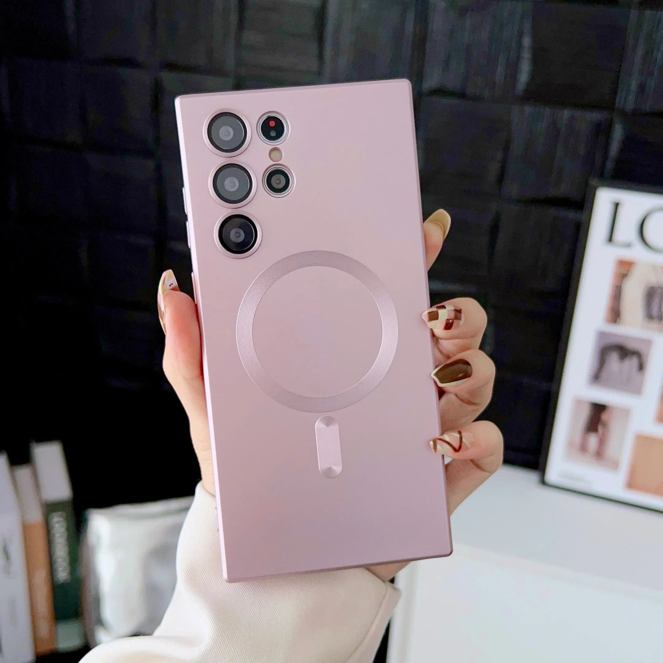 Luxury Magnetic Wireless Charging Case For Samsung Galaxy