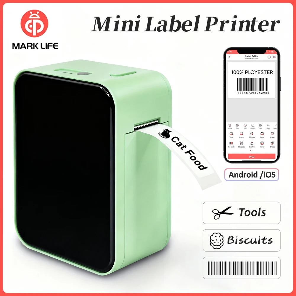 Mini Label Printer Portable Thermal Bluetooth
