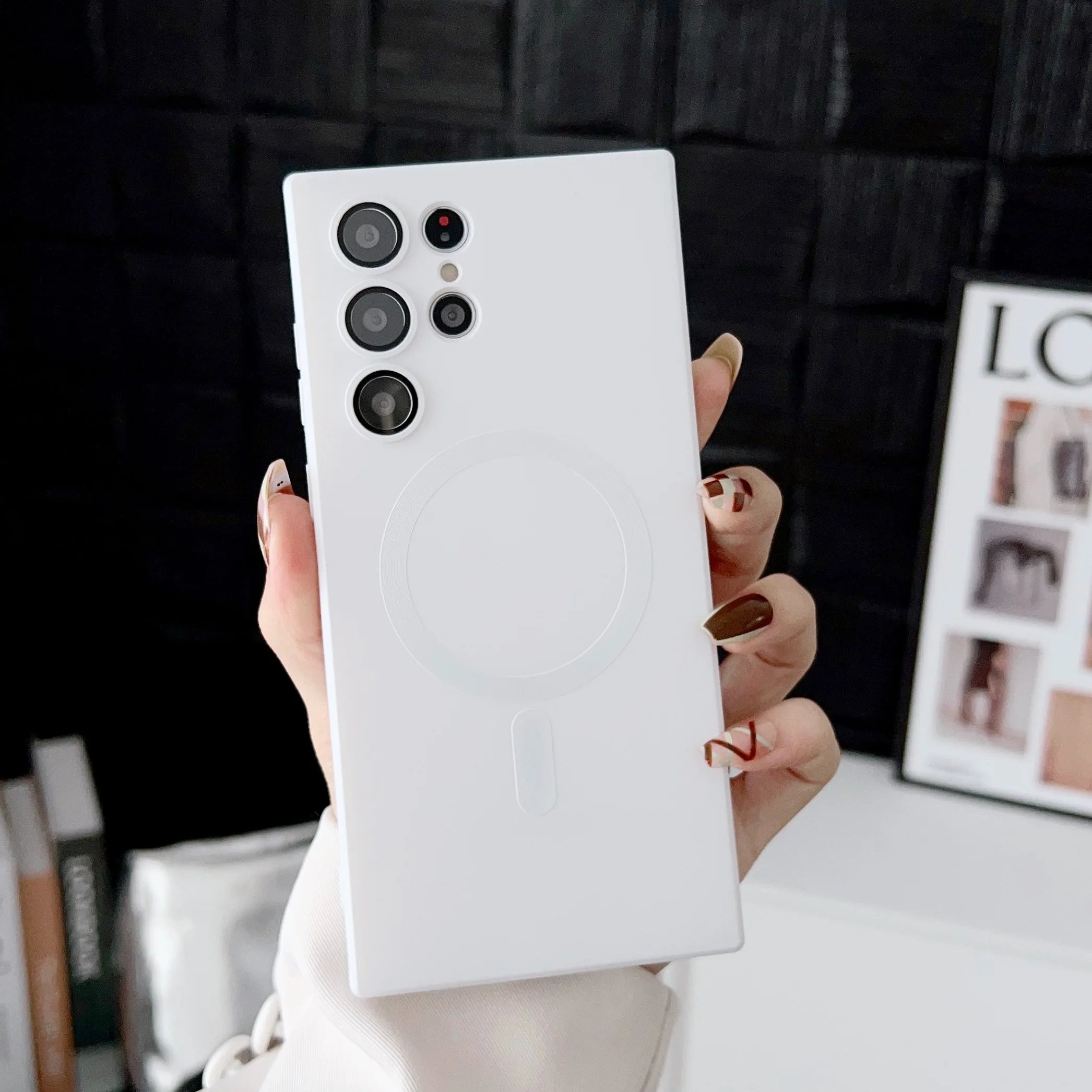 Luxury Magnetic Wireless Charging Case For Samsung Galaxy