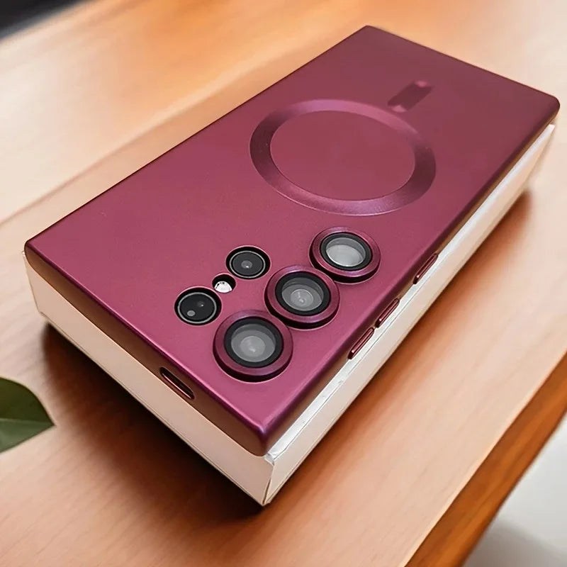 Luxury Magnetic Wireless Charging Case For Samsung Galaxy