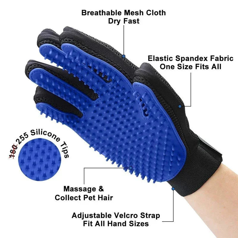 Silicone Pet Grooming Gloves Cats/Dogs Hair Brush