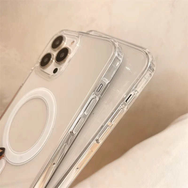 Clear For Magsafe Magnetic Wireless Charging Animation Case For iPhone 16 15 14