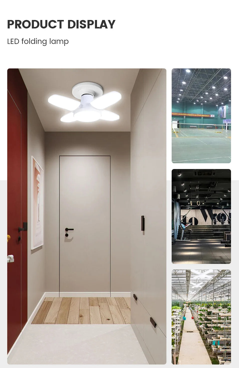 E27 Fan Shape Foldable LED Bulb