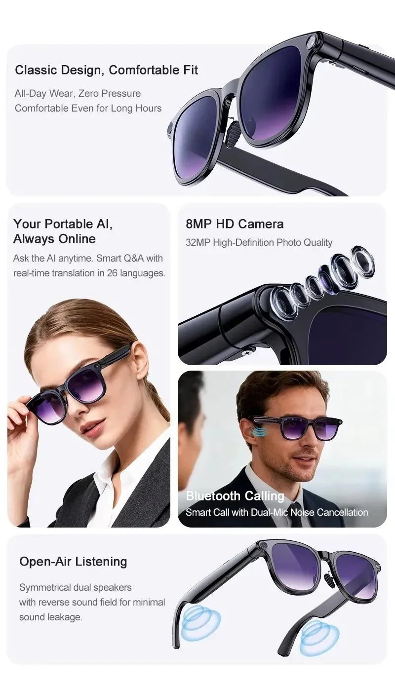 A2 Smart Glasses 8MP HD Camera