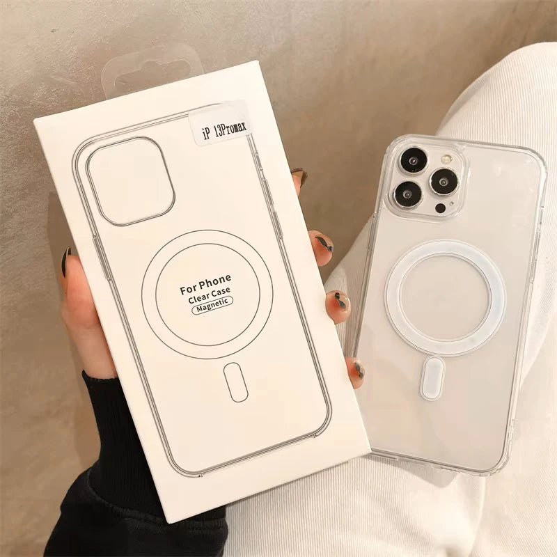 Clear For Magsafe Magnetic Wireless Charging Animation Case For iPhone 16 15 14