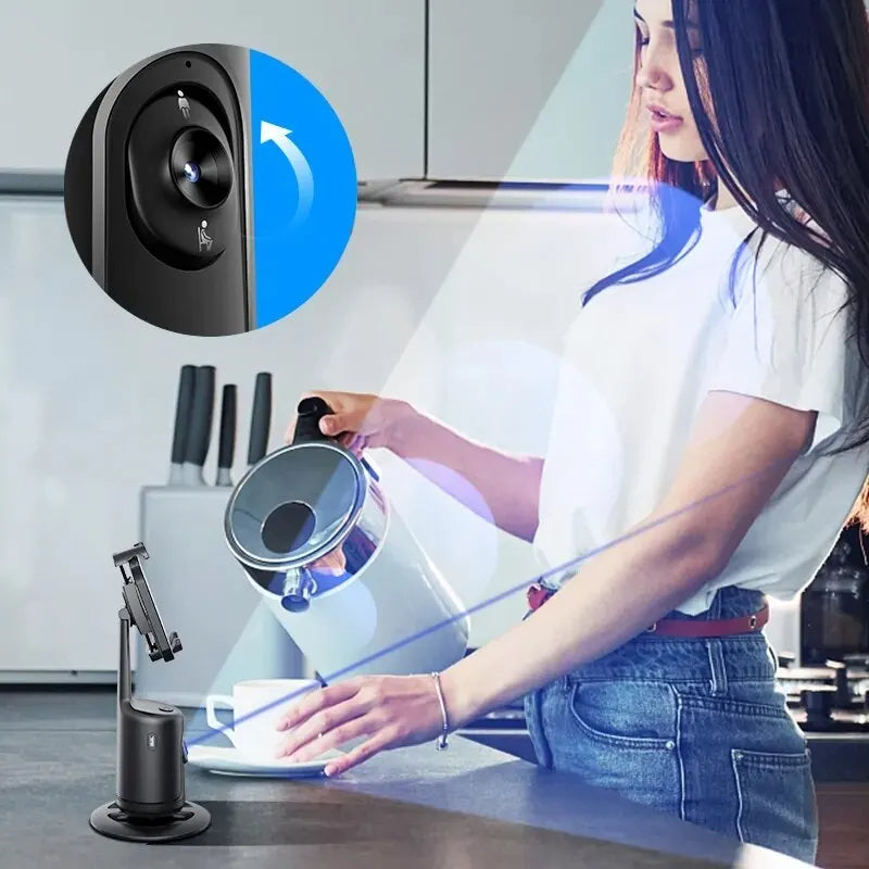 Smart AI Auto-Tracking Camera Mount – 360° Rotation